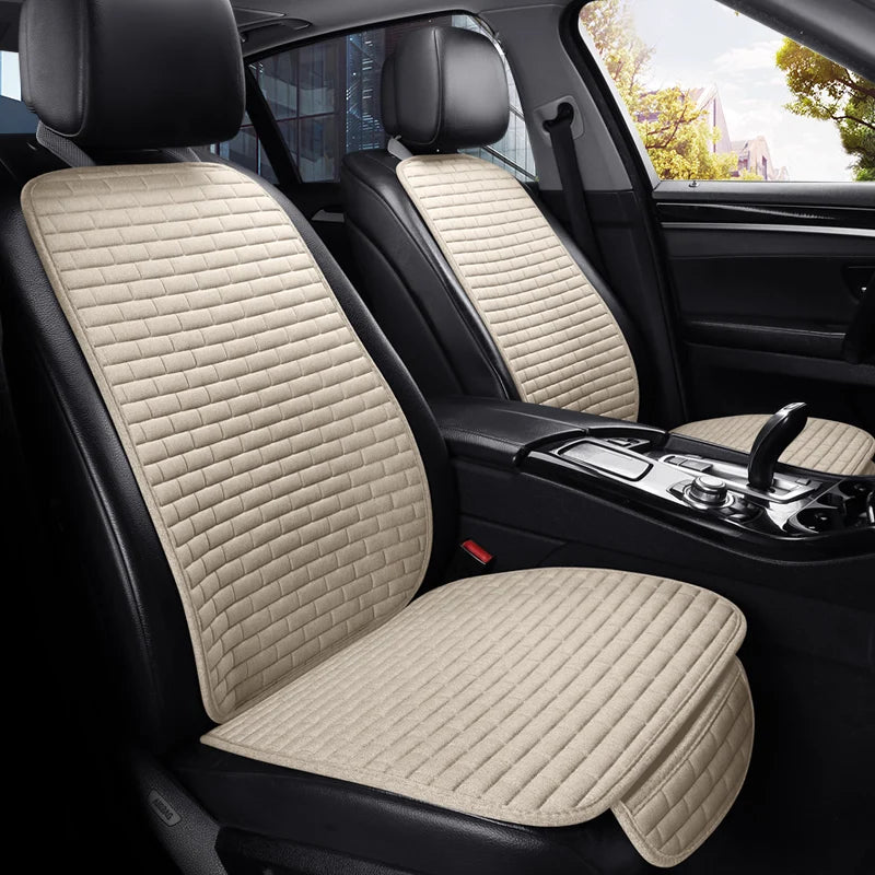 Car Seat Cover Front/Rear Flax Seat Protect Cushion Automobile Seat Covers Mat Protect Pad Car Covers