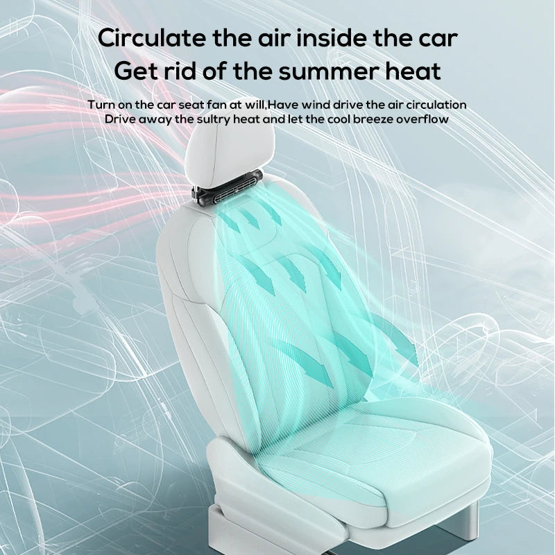 Car Front Rear Seat Fan Electric Cooling Fan Portable Ventilation Sheet Air Conditioner Car Backrest Air Fan Automotive Car Fan