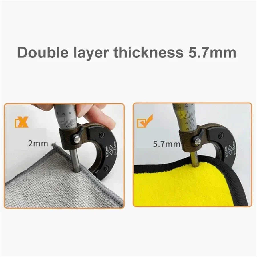 1/2/6/10Pcs Microfiber Cleaning Towel Thicken Soft Drying Cloth Car Body Washing Towels Double Layer Clean Rags Car Accessories
