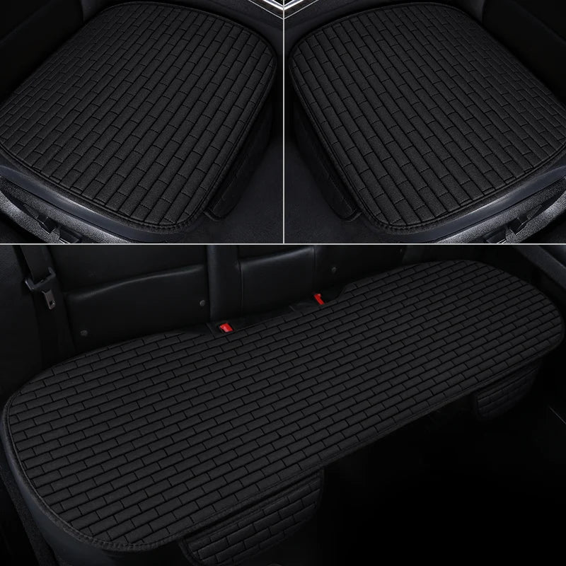 Car Seat Cover Front/Rear Flax Seat Protect Cushion Automobile Seat Covers Mat Protect Pad Car Covers
