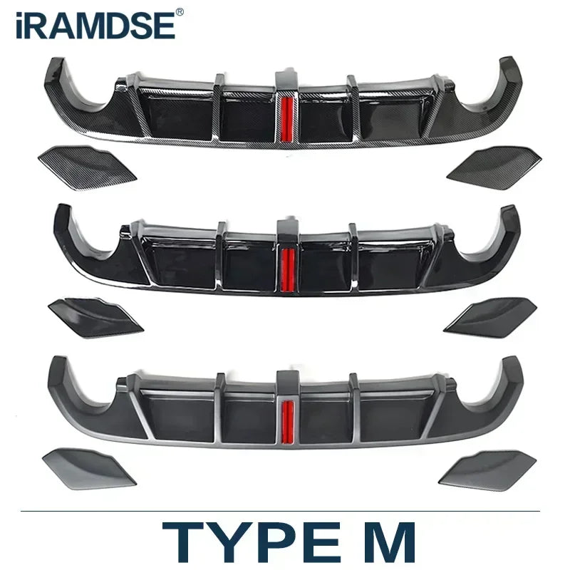 Carbon Paint Rear Diffuser for Golf MK6 GTI 2008-2013 Year Glossy Black Car Body Kit Lip Bumper Spoiler Plastic Splitter