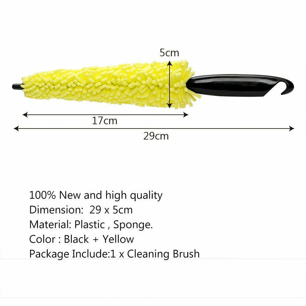 Car Wash Portable Microfiber Wheel Tire Rim Brush Car Wheel Auto Cleaning for Car with Plastic Handle Car Wash Detailing Tools