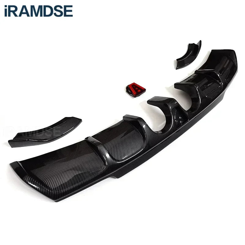 Carbon Paint Rear Diffuser for Golf R MK6 2008-2012 Car Body Kit Lip R20 Bumper Spoiler Plastic Splitter