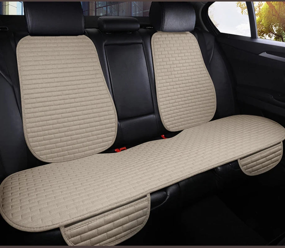 Car Seat Cover Front/Rear Flax Seat Protect Cushion Automobile Seat Covers Mat Protect Pad Car Covers