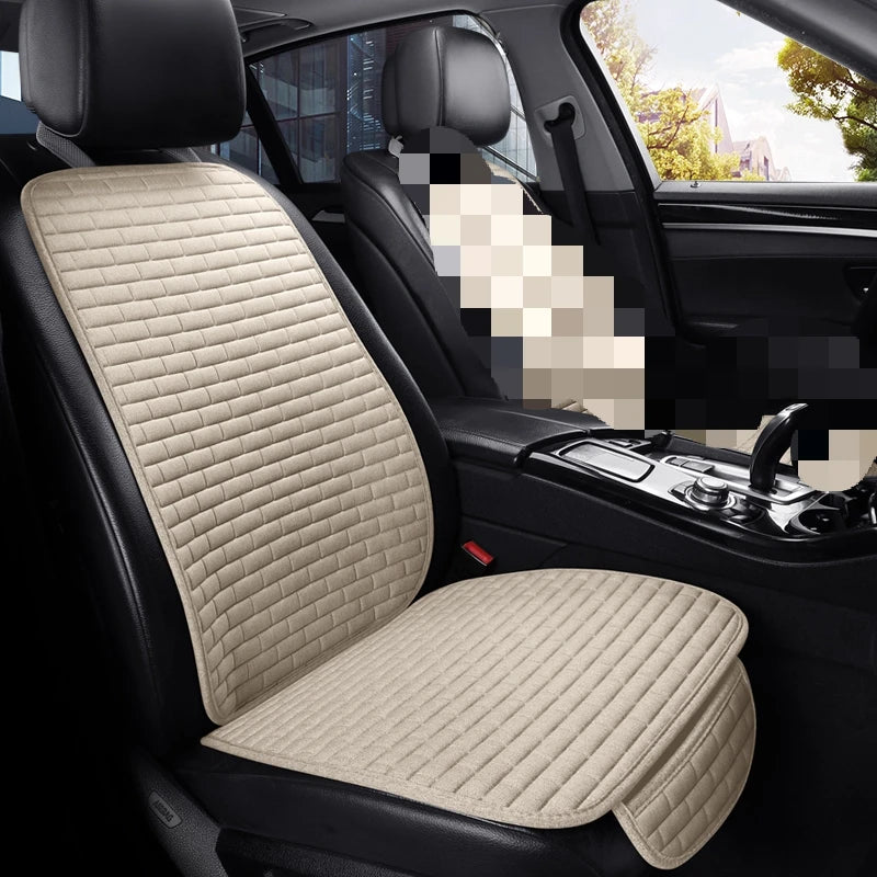 Car Seat Cover Front/Rear Flax Seat Protect Cushion Automobile Seat Covers Mat Protect Pad Car Covers