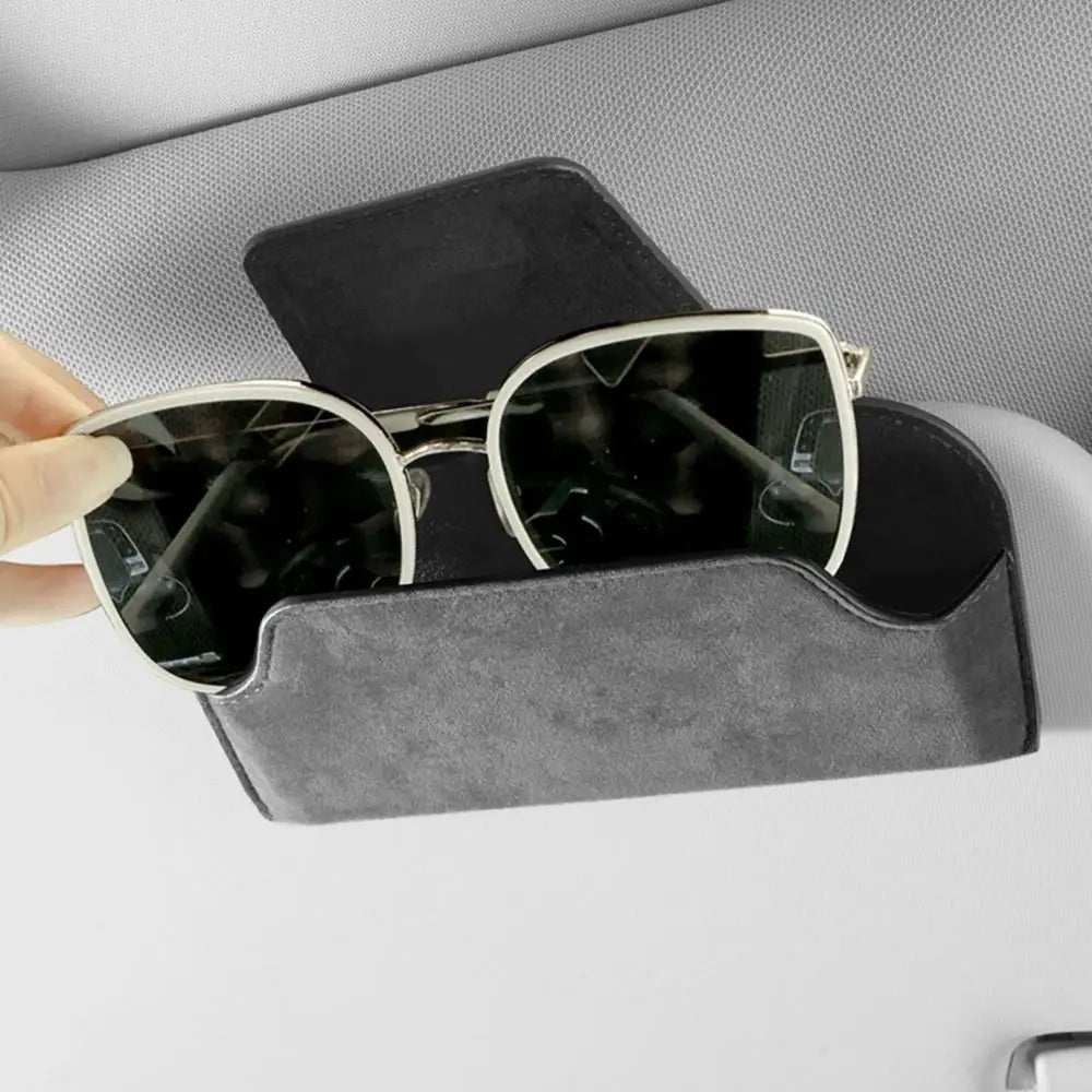 Car Storage Tools Sun Visor Glasses Holder Multi-Functional Cowhide Car Storage Box Wear-Resistant Sunshade Plate Organizer