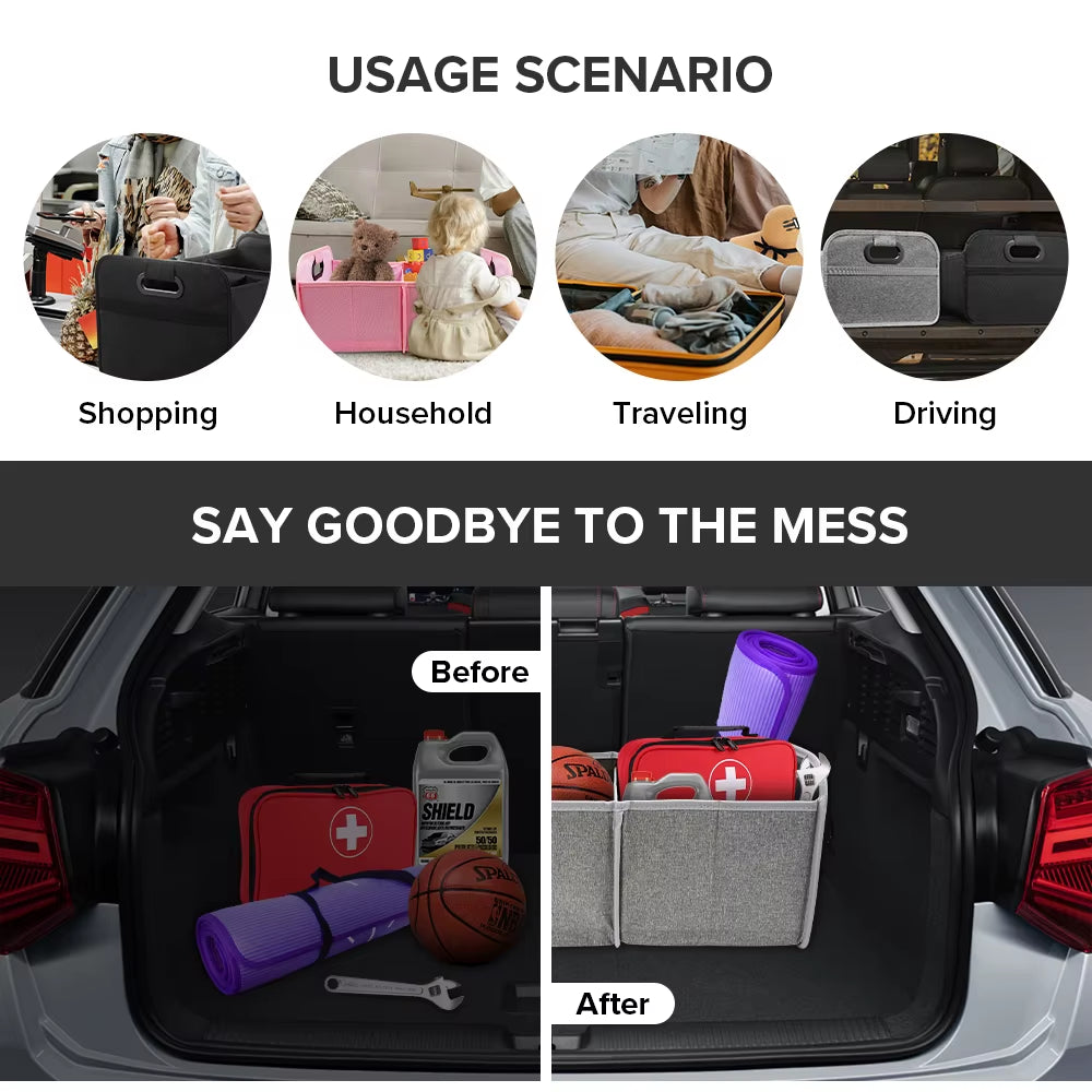 35L Foldableable Portable Car Storage Box Car Storage Box Car Truck Trunk Storage Box Camping Style Outing Storage Box Space-Saving Multi-Functional Storage Box
