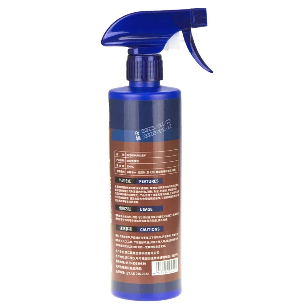 3 in 1 Car Paint Repair Ceramic Coating Spray Quick Nano-Coating Spray Wax Automotive Hydrophobic Polish Paint Cleaner 500Ml