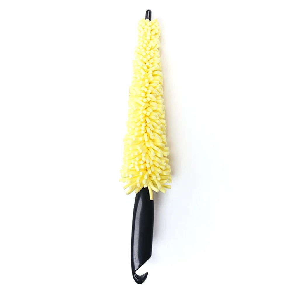 Car Wash Portable Microfiber Wheel Tire Rim Brush Car Wheel Auto Cleaning for Car with Plastic Handle Car Wash Detailing Tools