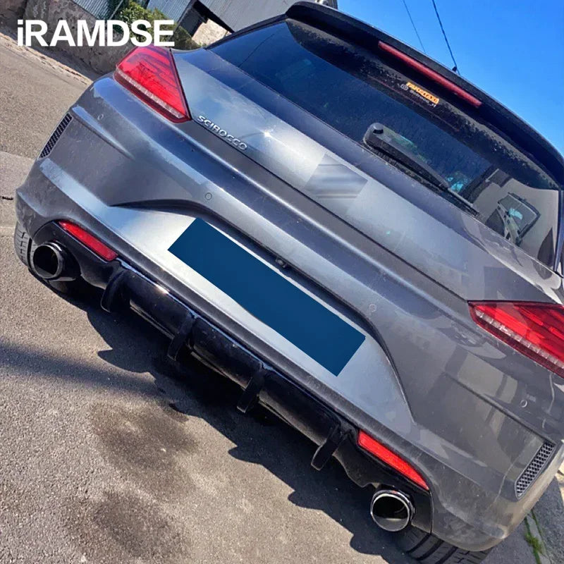 Rear Diffuser for Volkswagen Scirocco R Glossy Black Car Body Kit R20 2009 - 2014 15 16 17 Plastic Splitter Lip Bumper Spoiler