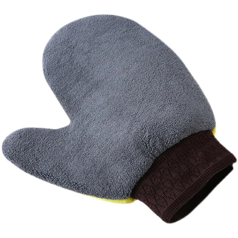 Car Wash Gloves Microfiber Coral Fleece Cleaning Wash Tools Thick Wipe Cloth Auto Care Double-Faced Glove Cleaning Mitt