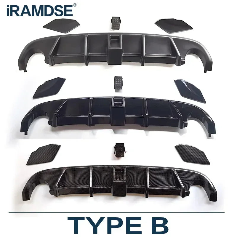 Carbon Paint Rear Diffuser for Golf MK6 GTI 2008-2013 Year Glossy Black Car Body Kit Lip Bumper Spoiler Plastic Splitter