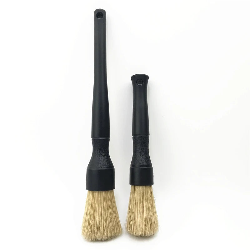 Super Dense Natural Boar Premium Detailing Brushes for Car Dashboard Wheels Grille Emblem Cleaning