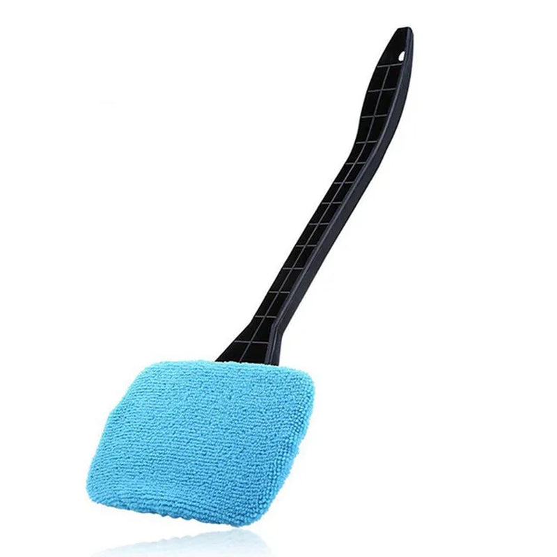 Car Window Windshield Brush Microfiber Cloth Auto Window Cleaner Long Handle Car Washable Brush Clean Tool with 2Pcs Cloth