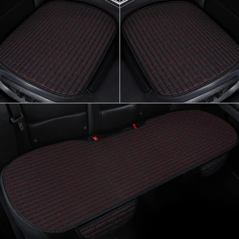 Car Seat Cover Front/Rear Flax Seat Protect Cushion Automobile Seat Covers Mat Protect Pad Car Covers