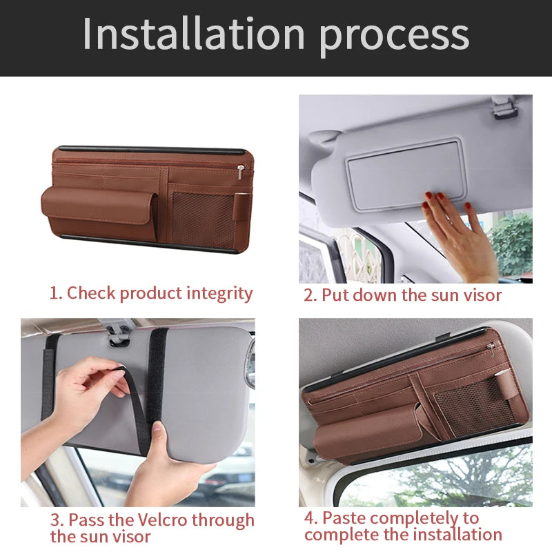 Car Sun Visor Glasses Storage Bag Interior Auto Sunshade Plate Sunglasses Organizer for Card Sunglasses Holder Car Accessories