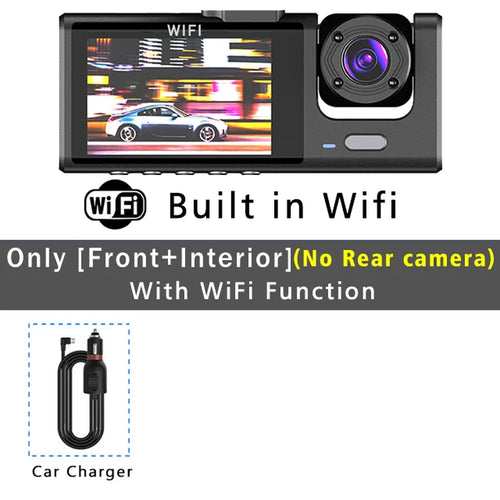 Wifi 3 Channel Car DVR Three Way Dash Cam inside Vehicle Camera Dvrs Recorder FHD 1080P Video Mini Registrator Dashcam Camcorder