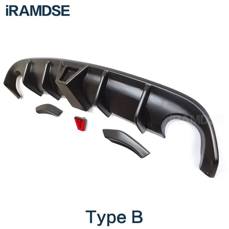 Rear Diffuser for Volkswagen Scirocco R Glossy Black Car Body Kit R20 2009 - 2014 15 16 17 Plastic Splitter Lip Bumper Spoiler