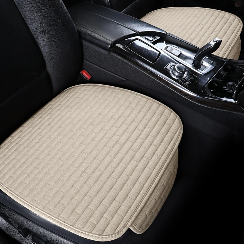 Car Seat Cover Front/Rear Flax Seat Protect Cushion Automobile Seat Covers Mat Protect Pad Car Covers