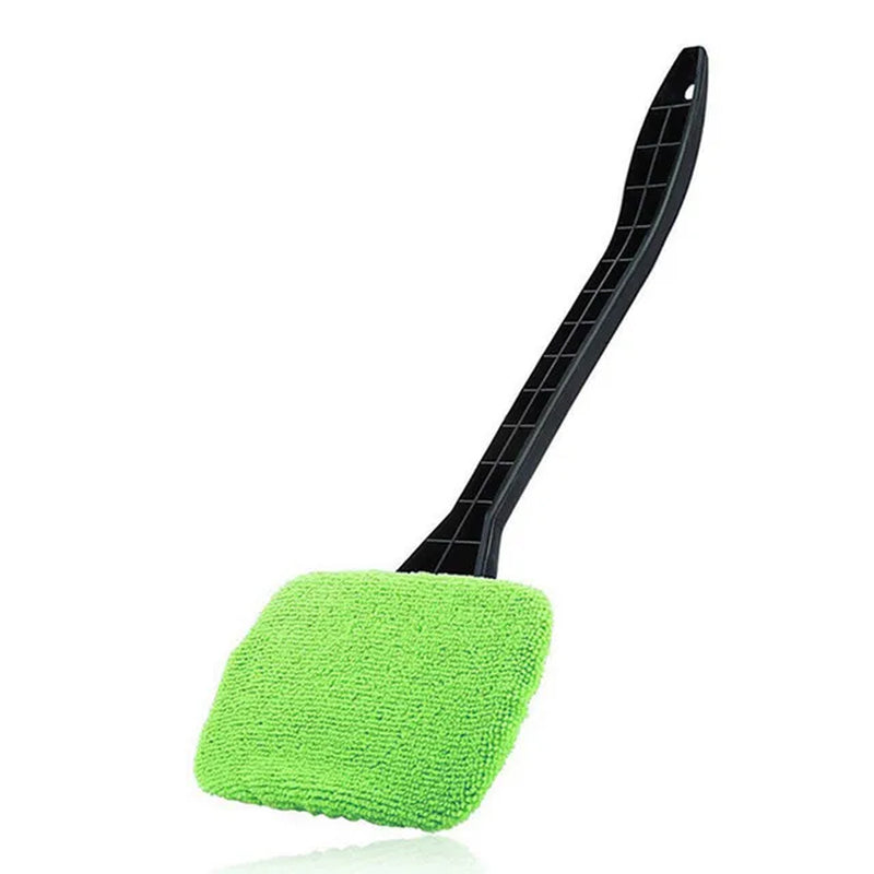Car Window Windshield Brush Microfiber Cloth Auto Window Cleaner Long Handle Car Washable Brush Clean Tool with 2Pcs Cloth