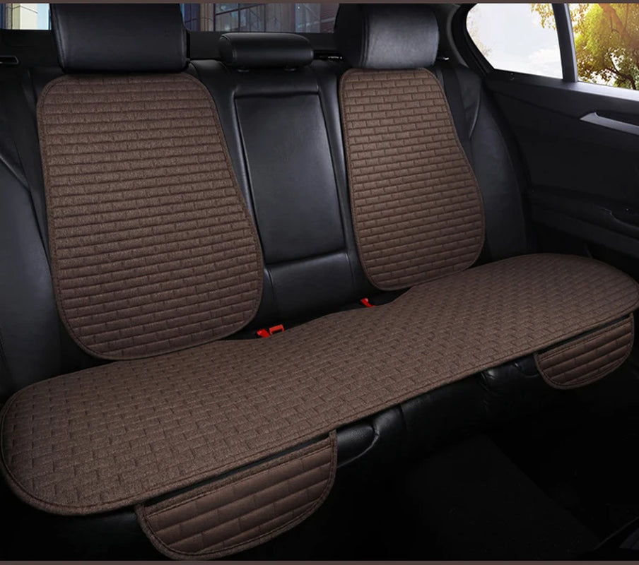 Car Seat Cover Front/Rear Flax Seat Protect Cushion Automobile Seat Covers Mat Protect Pad Car Covers