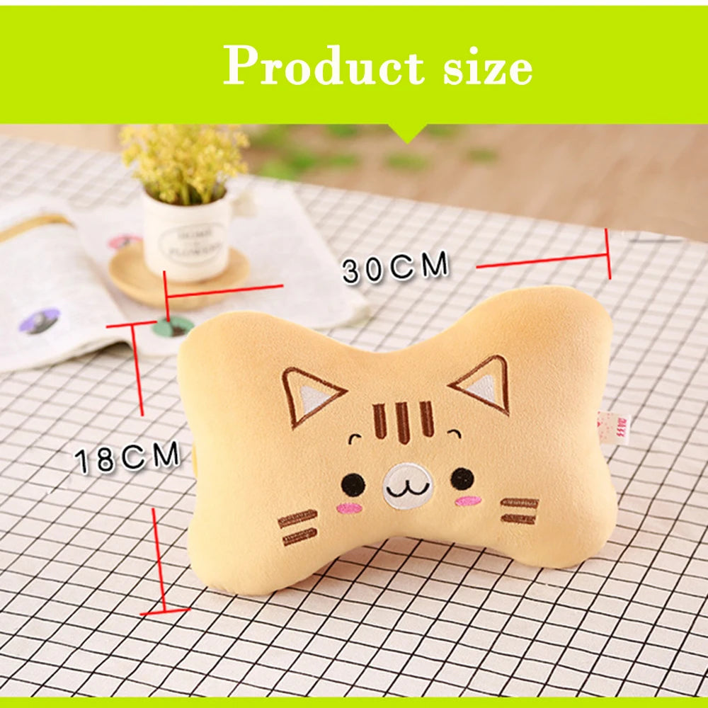 Car Neck Pillow Cartoon Cute Animal Travel Pillow Car Seat Cushion Cover Neck Support Headrest Interior Accessories