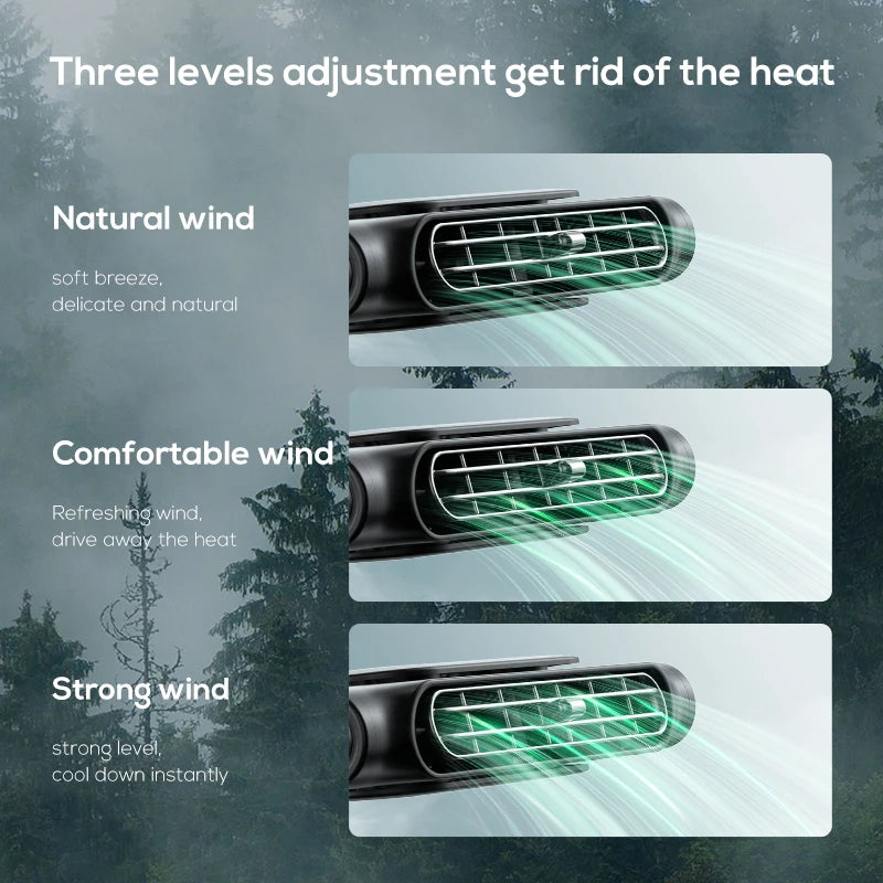 Car Front Rear Seat Fan Electric Cooling Fan Portable Ventilation Sheet Air Conditioner Car Backrest Air Fan Automotive Car Fan