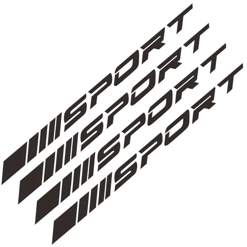 4Pcs Creative Racing SPORT Letter Stickers Auto Car Rims Wheel PET Decal Waterproof Car Styling Decoration Auto Accessories
