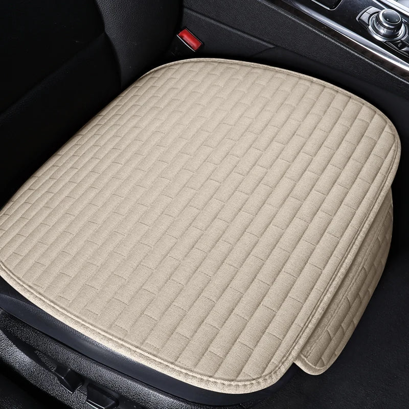 Car Seat Cover Front/Rear Flax Seat Protect Cushion Automobile Seat Covers Mat Protect Pad Car Covers