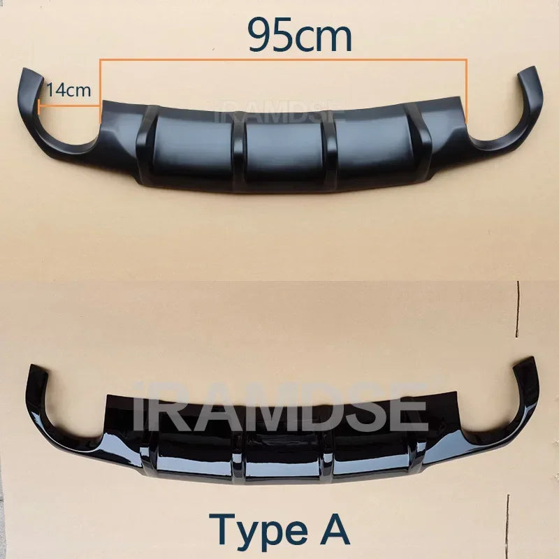Rear Diffuser for Volkswagen Scirocco R Glossy Black Car Body Kit R20 2009 - 2014 15 16 17 Plastic Splitter Lip Bumper Spoiler