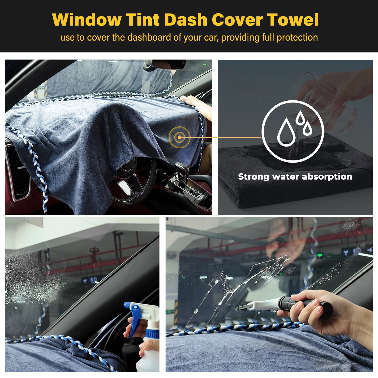 Super Water Absorption Microfiber Towel Car Wash Dashboard Protective Cover Glass Window Cleaning Water Squeegee Scrubbers