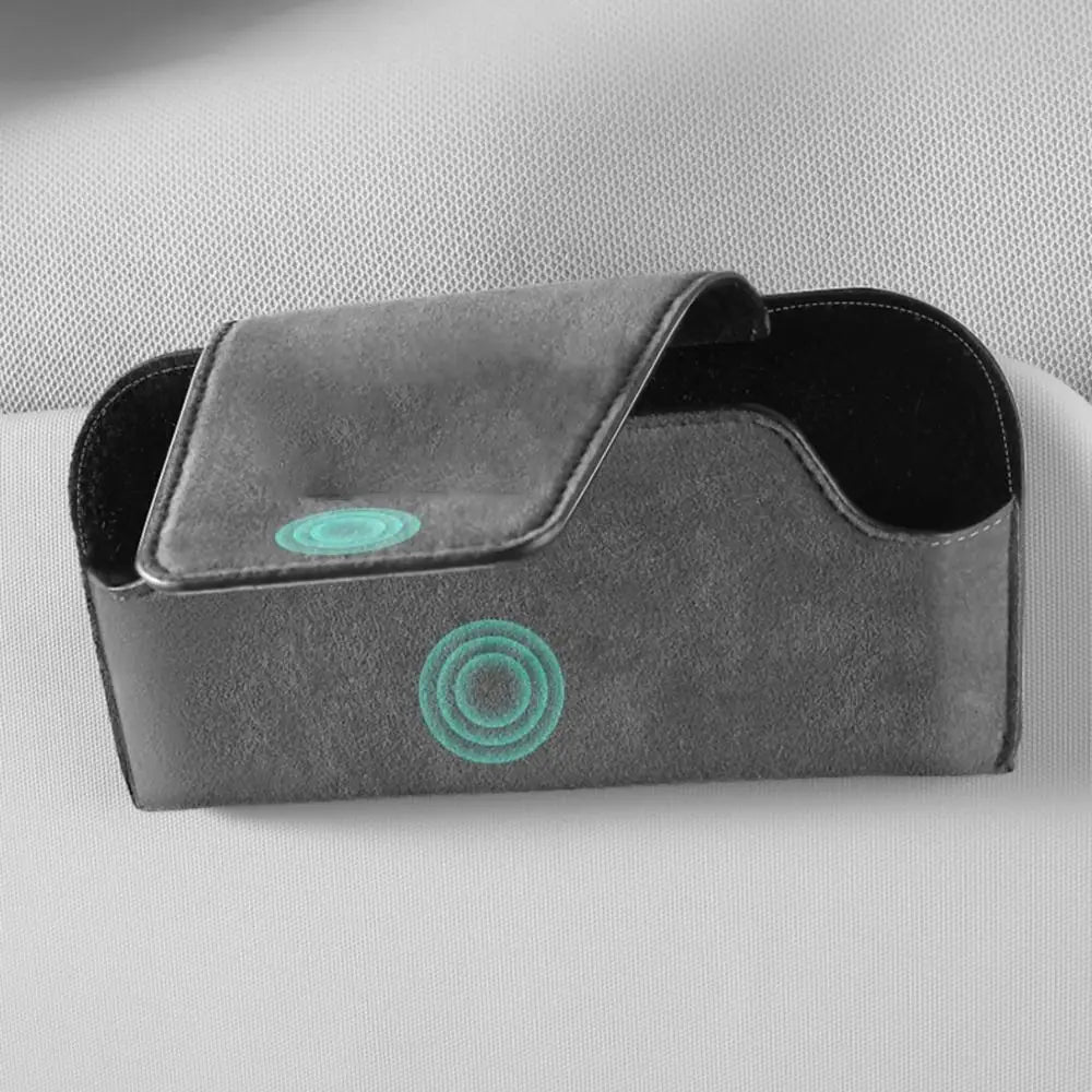 Car Storage Tools Sun Visor Glasses Holder Multi-Functional Cowhide Car Storage Box Wear-Resistant Sunshade Plate Organizer